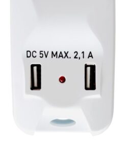 Multipresa 5 Posti Italiana Bipasso con 2 Prese USB