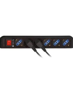 Multipresa 6 Posti Italiana Bipasso con Spina VDE Nero