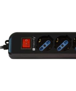 Multipresa 6 Posti Italiana Bipasso con Spina VDE Nero