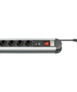Multipresa in Alluminio 4 Posti Schuko con Interruttore e Led