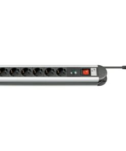 Multipresa in Alluminio 6 Posti Schuko con Interruttore e Led