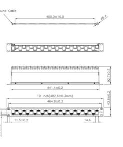 Pannello Patch 24 Posti 1HE Keystone Slim Senza Frutti Nero