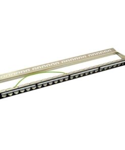 Pannello Patch Modulare 24 RJ45 Keystone Schermato 0.5U STP Nero