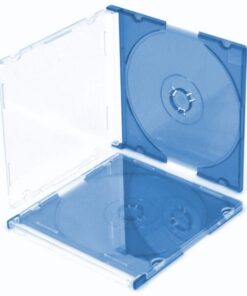Porta CD Slim Jewel Case Blu Trasparente