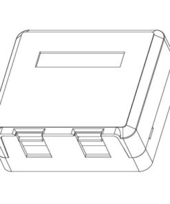 Presa a Muro per 2 Frutti Keystone con Tendina e Targhetta Bianco