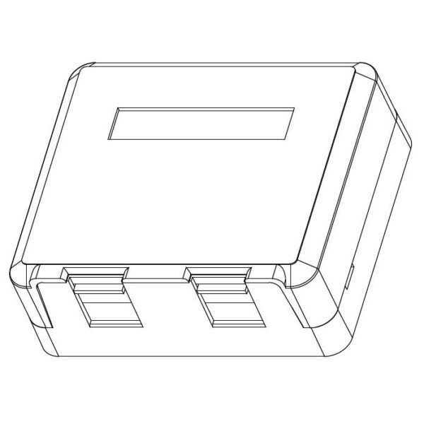 Presa a Muro per 2 Frutti Keystone con Tendina e Targhetta Bianco