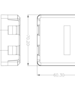 Presa a Muro per 2 Frutti Keystone con Tendina e Targhetta Bianco