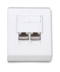 Presa a muro RJ45 Cat5e esterna 2 porte, FTP, colore bianco