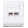 Presa a muro RJ45 Cat5e esterna 2 porte, UTP, colore bianco