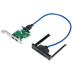 Scheda PCIe 2 porte USB3.0 + 2 porte USB3.0 su pannello frontale
