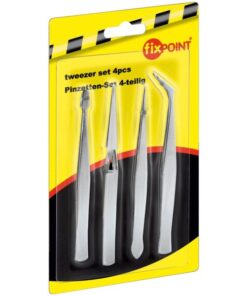 Set 4 pinzette di precisione in acciaio inossidabile