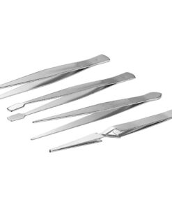 Set 4 pinzette di precisione in acciaio inossidabile