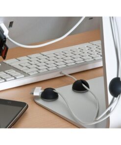 Set Fermacavo Adesivi da Scrivania Bianco