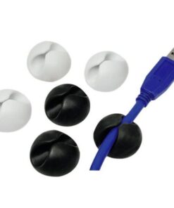 Set Fermacavo Adesivi da Scrivania Bianco