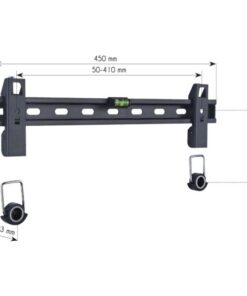 Staffa Muro Fissa Slim con Distanziali TV LED LCD 23-55'' Nero