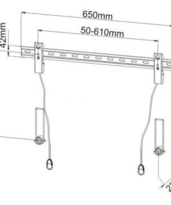 Staffa Muro Fissa Slim con Distanziali TV LED LCD 40-65'' Nero