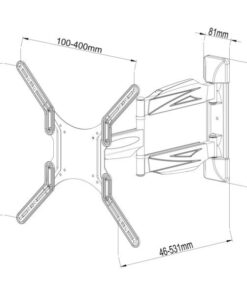 Supporto a Muro Ultra Slim per TV LED LCD 23-55'' Full Motion Nero