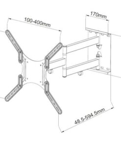 Supporto a Muro Ultra Slim per TV LED LCD 23-55'' Nero