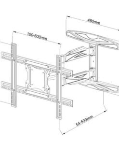 Supporto a Muro Ultra Slim per TV LED LCD 40-65'' Full Motion Nero
