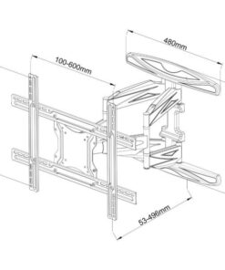 Supporto a Muro Ultra Slim per TV LED LCD 40-80'' Full Motion Nero