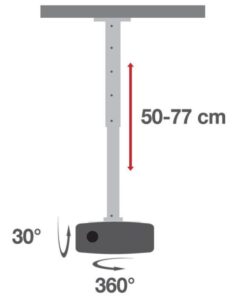 Supporto a Soffitto per Proiettori Estensione 500-770 mm Bianco
