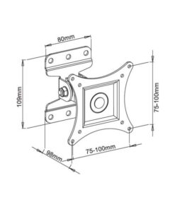 Supporto a muro per TV LED LCD 13''-30'' full motion Nero