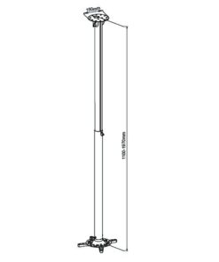 Supporto a soffitto profess. per proiettori estensione 110 - 197 cm