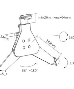 Supporto da muro per iPad2/3/4 e Tablet in plastica