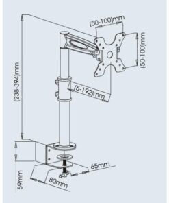 Supporto da scrivania per Monitor 13-27'' braccio medio inclinabile