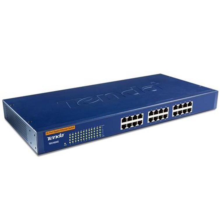 Switch 24 Porte Gigabit Installabile a Rack Blu TEG1024G