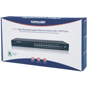 Switch 24 porte Web-Managed Gigabit Ethernet con 2 porte SFP