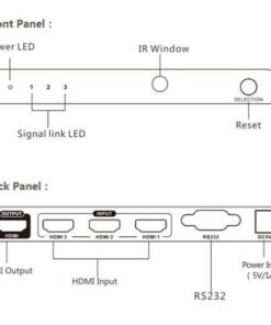 Switch HDMI2.0 a 3 porte 4K UHD 3D con RS232 e Telecomando