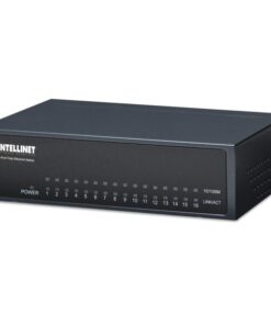 Switch Hub ethernet 10/100Mbps 16 porte desktop in metallo