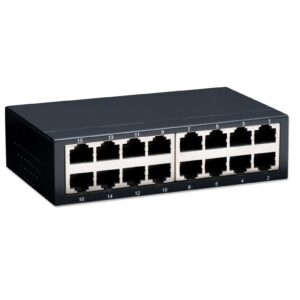 Switch Hub ethernet 10/100Mbps 16 porte desktop in metallo