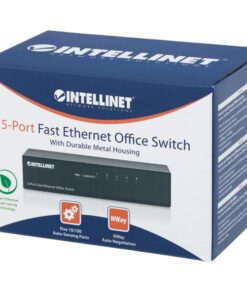 Switch Hub ethernet 10/100Mbps 5 porte desktop in metallo