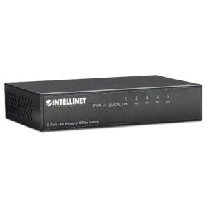 Switch Hub ethernet 10/100Mbps 5 porte desktop in metallo