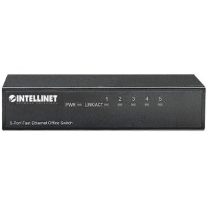 Switch Hub ethernet 10/100Mbps 5 porte desktop in metallo