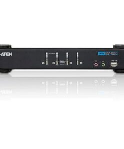 Switch KVM USB DVI a 4 Porte con Audio e Hub USB, CS1764A