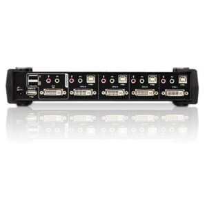 Switch KVM USB DVI a 4 Porte con Audio e Hub USB, CS1764A