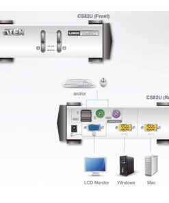 Switch KVM USB/PS2 VGA a 2 porte, CS82U