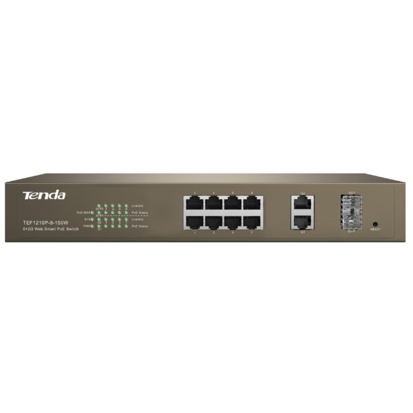 Switch PoE Desktop Web Smart 8 Porte 10/100+2GE+2SFP Combo, TEF1210P