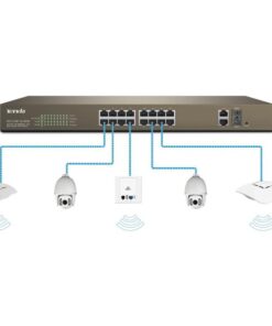 Switch PoE Desktop/Rack Web Smart 16 Porte 10/100+2GE+2SFP Combo, TEF1218P