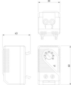 Termostato per Armadi e Rack montaggio a clip (KTS-011)