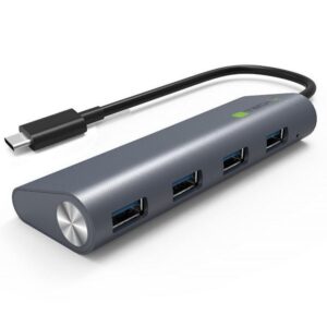 Hub USB-C 3.1 Gen1 SuperSpeed 4 Porte, Alluminio