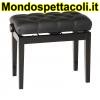 K&M bench black glossy finish, seat black leather Piano bench with quilted seat cushion 13981-400-21