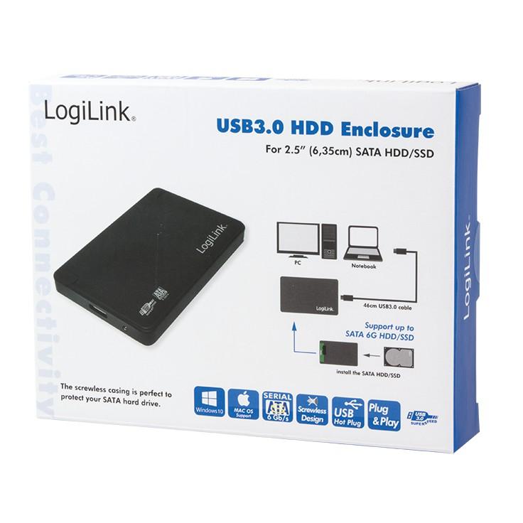 Box Esterno HHD/SSD 2.5'' da SATA a USB3.0 Screwless con Cavo