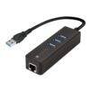 Adattatore Convertitore USB3.0 Ethernet Gigabit con Hub 3 porte