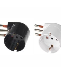 Adattatore Spina 16A Presa Schuko Angolata 250V Bianco