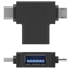 Adattatore a T USB-A, Micro-B e USB-C™ Nero