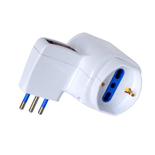 Adattatore con spina 10A e prese 2 Italiane/ 2 Schuko